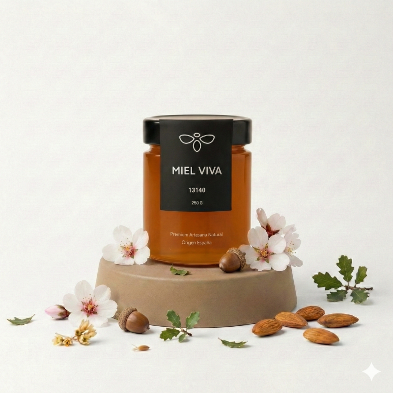 Miel cruda de encina, cardo y almendro · Campo de Calatrava