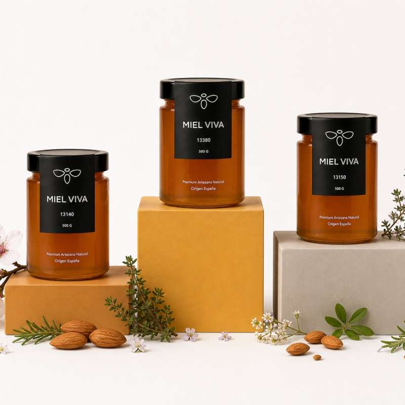 Pack Orígenes Mielviva - 3 tarros de miel cruda artesanal 500gr del Campo de Calatrava